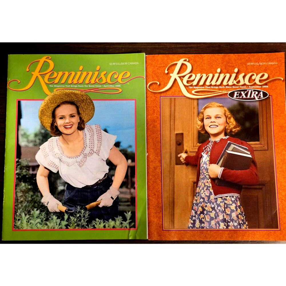 Vintage REMINISCE Magazine April/May September EXTRA 2008 Recipes Lot of 2
